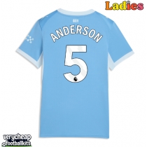 Manchester City Elliot Anderson #5 Replica Home Shirt Ladies 2026-27 Short Sleeve